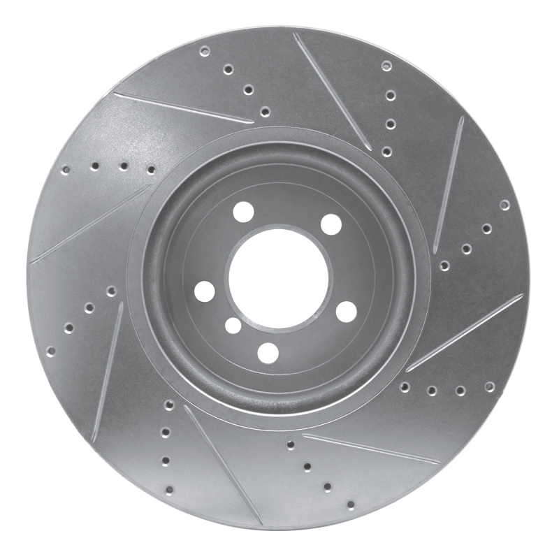 BMW 340I Brake Rotor (1) - Front Left - R1 Concepts - Drilled & Slotted - Silver - `13-`20